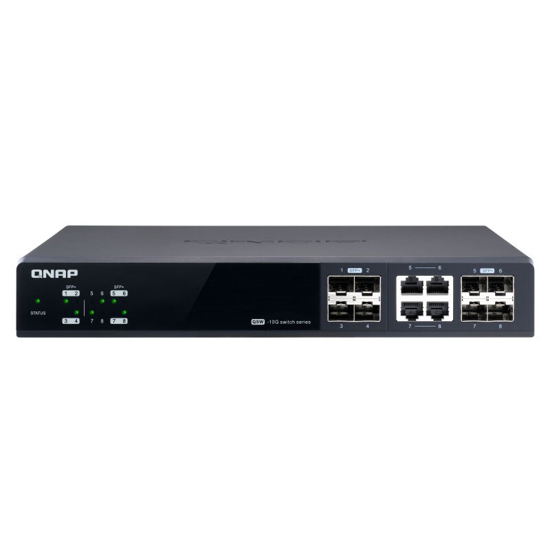 QNAP QSW-M804-4C 10GbE Managed Switch Gigabit with 4-Port 10GbE SFP+/RJ45 Combo and 4-Port 10GbE SFP