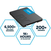 Crucial BX500 480GB 2.5' SATA3 6Gb/s SSD - 3D NAND 540/500MB/s 7mm 1.5 mil MTBF 3yr wty Acronis True Image Solid State Drive