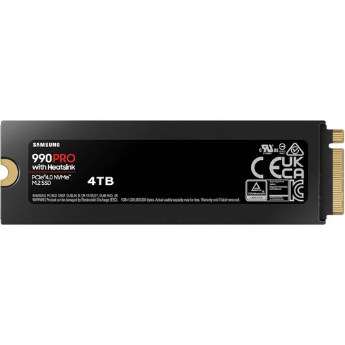 Samsung 990 PRO 4TB M.2 2280 NVMe PCIe 4.0 SSD with Heatsink - MZ-V9P4T0CW