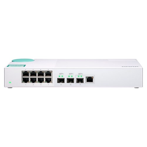 QNAP QSW-308-1C 10 Port 10GbE SFP+ Gigabit Unmanaged Switch with SFP+ Combo Port