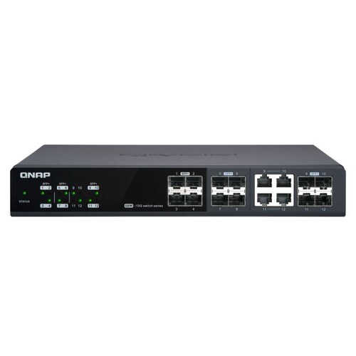 QNAP QSW-M1204-4C 8-Port 10GbE SFP+ + 4-Port 10GbE SFP+ Combo Web Managed Switch