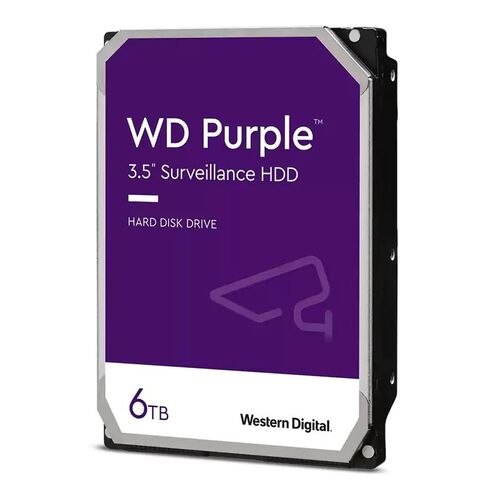 Western Digital WD Purple 6TB 3.5' Surveillance HDD 5400RPM 64MB SATA3 175MB-s 180TBW