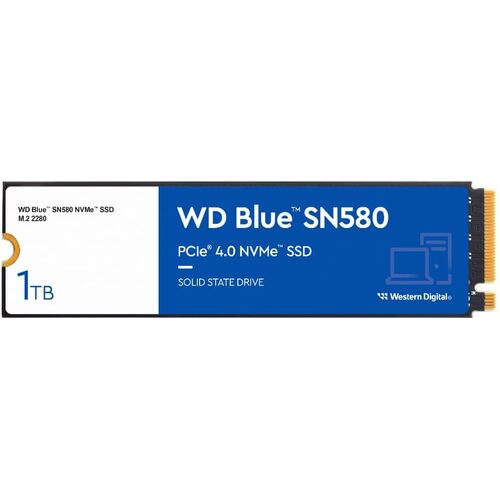 Western Digital WD Blue SN580 1TB PCIe Gen 4.0 NVMe M.2 2280 SSD - WDS100T3B0E